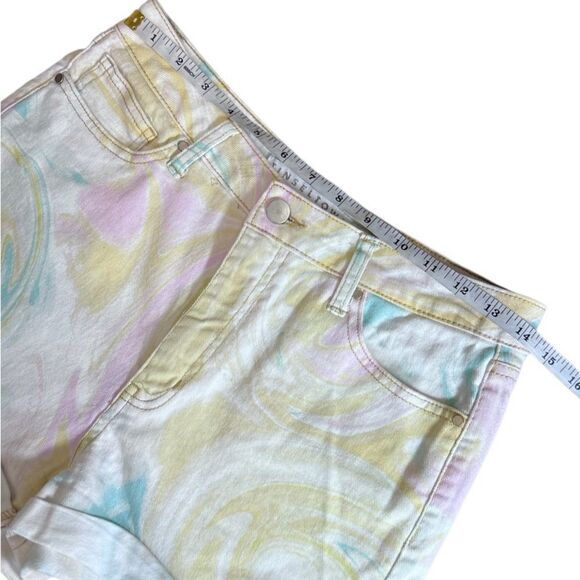 Tinseltown high waist pastel swirl jean shorts size 9 - Picture 9 of 11